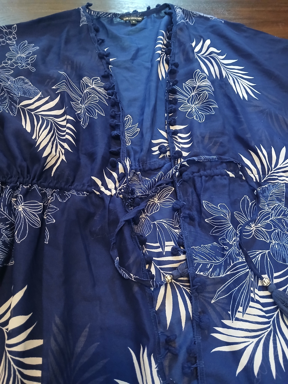 Blue Tropical Floral Swim Coverup Tunic by C&A Collection